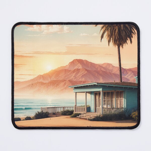 Item preview, Golden Waves: Vintage Travel Poster of Malibu designed and sold by Ceemko's Vintage Corner.