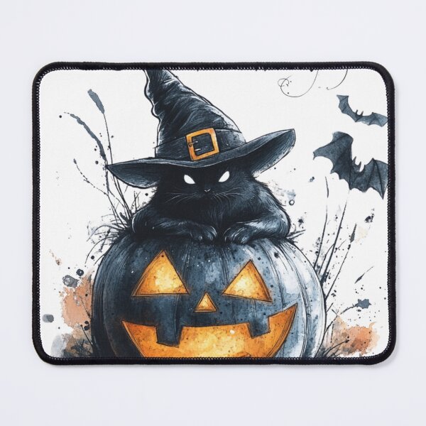 Item preview, Black Cat on Pumpkin with Halloween Message designed and sold by Fab-Haven.