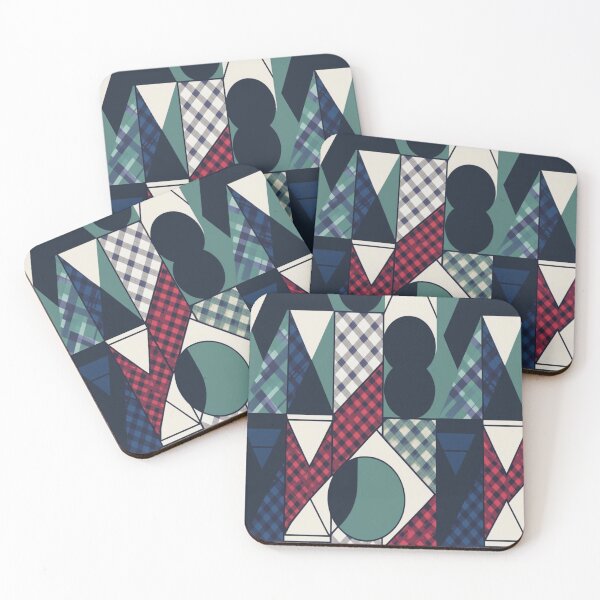 Item preview, Geometric Plaid Fusion: Bold Triangles, Circles & Squares Pattern designed and sold by BaliChili.