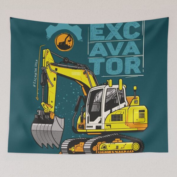Item preview, Big Yellow Excavator - Heavy Construction Equipment Design designed and sold by BubbleSpy.