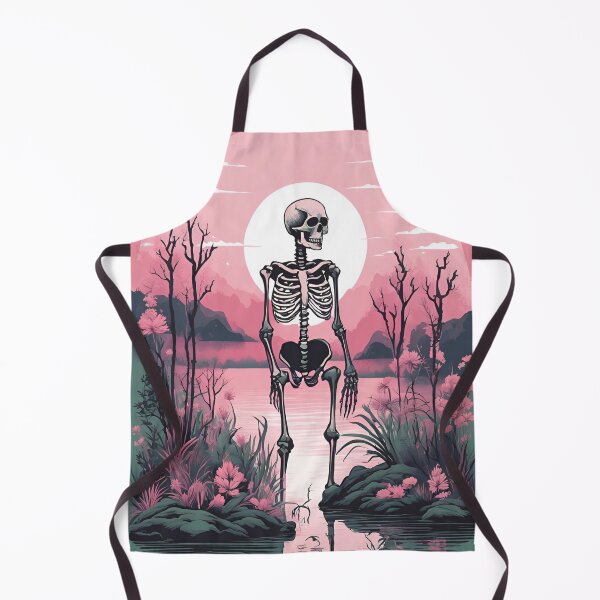 Item preview, Lonely skeleton on pink lake, pink mountains, romantic view, designed and sold by KolorellaS.