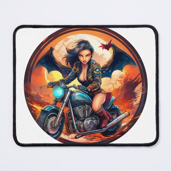 Item preview, Bat Girl Biker on a Motorcycle designed and sold by BADESIGNZZ.