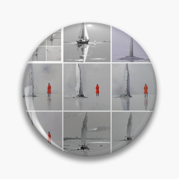 Item preview, "Monolithic sailing, Stone & sea in Tranquil Seascape - Contemporary Coastal Art" designed and sold by LHDdesign.