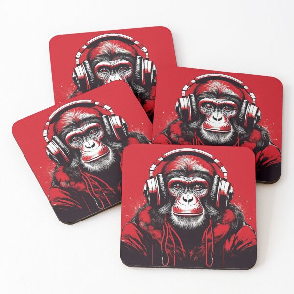Item preview, chimpanzee in Headphones.  designed and sold by Boxing Kangaroo Retail Company.