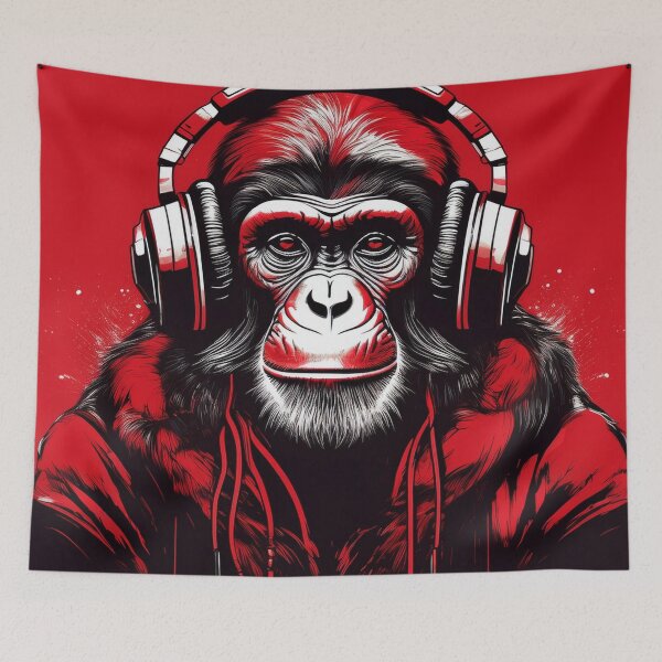 Item preview, chimpanzee in Headphones.  designed and sold by Boxing Kangaroo Retail Company.