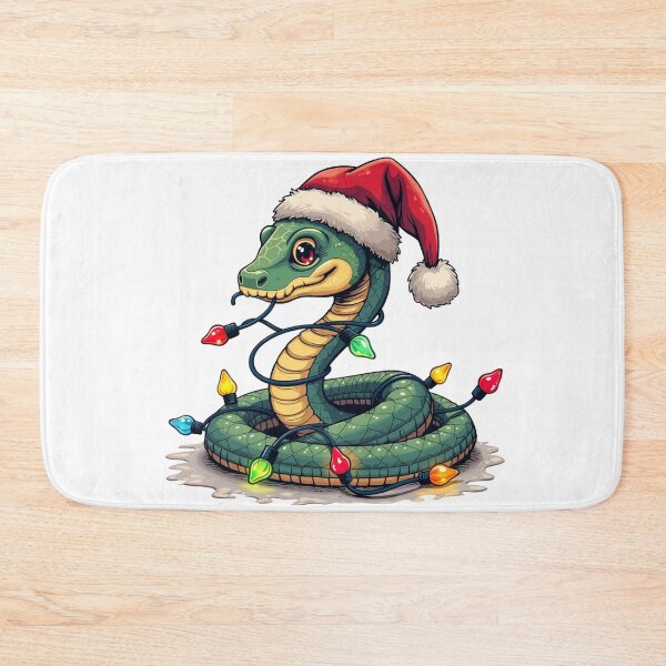 Item preview, Cute Christmas Snake in a Santa Clause hat Father Christmas all tied up in Christmas Decorations  designed and sold by Grang Art Artistic Designs.