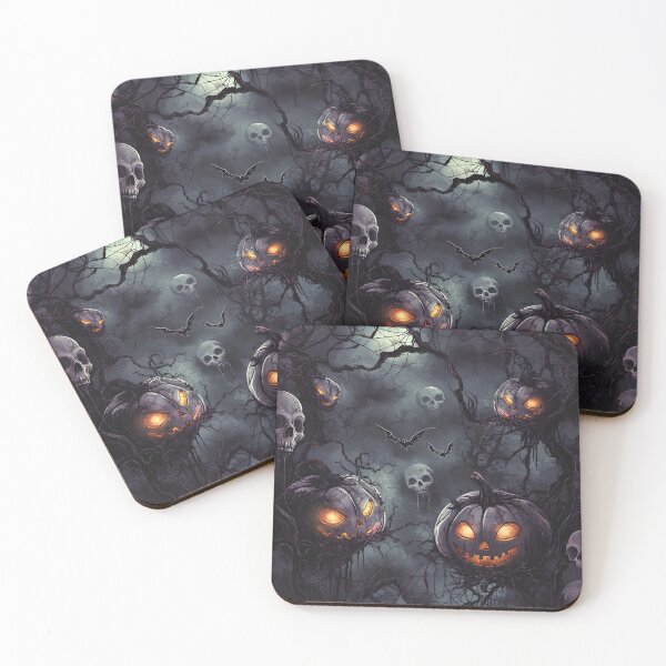 Item preview, Pumpkins and Skulls in a Gloomy Forest designed and sold by Fab-Haven.