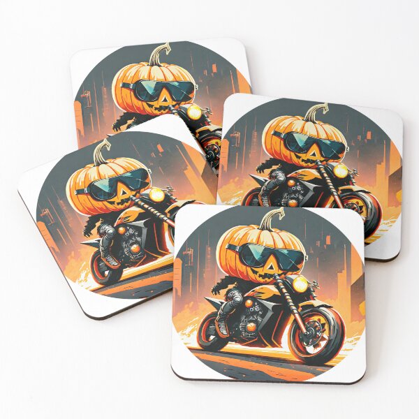 Item preview, Techno Pumpkin riding on a supersport motorcycle designed and sold by BADESIGNZZ.