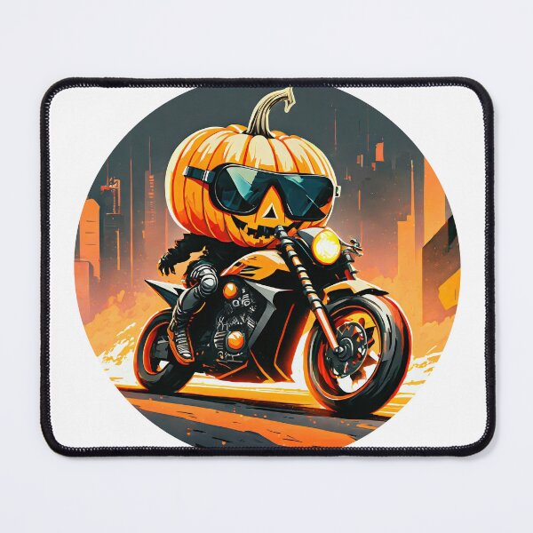 Item preview, Techno Pumpkin riding on a supersport motorcycle designed and sold by BADESIGNZZ.