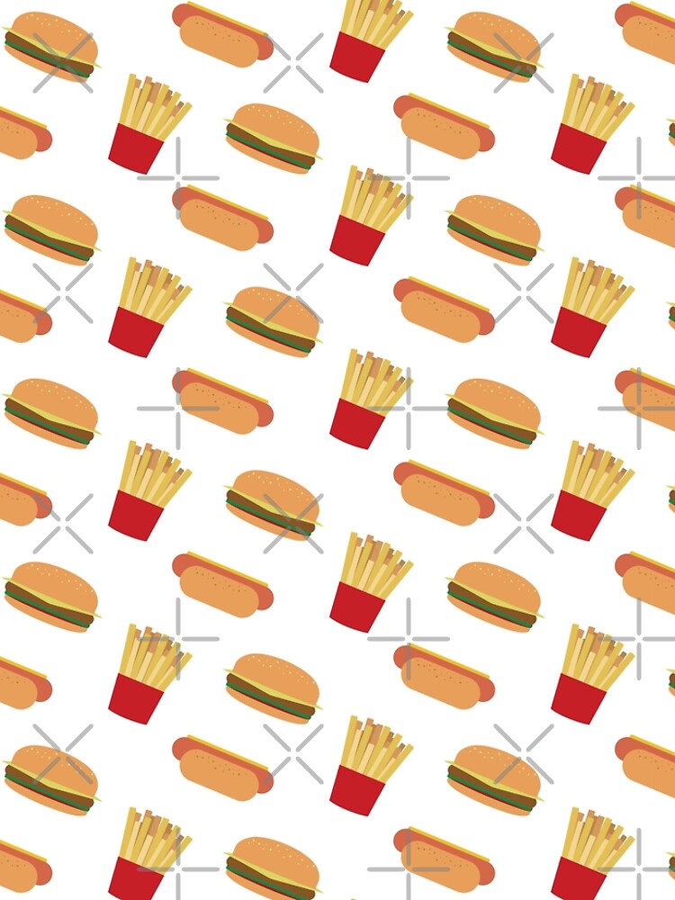 Discover Hotdogs, Hamburgers And French Fries Pattern Leggings