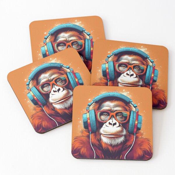 Item preview, Orangutan in Headphones.  designed and sold by Boxing Kangaroo Retail Company.