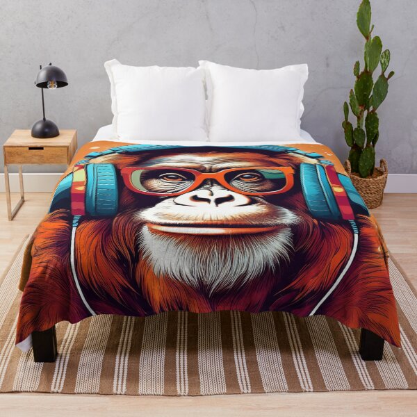 Item preview, Orangutan in Headphones. designed and sold by Boxing Kangaroo Retail Company.