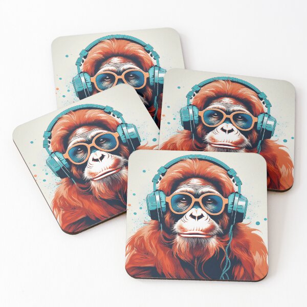 Item preview, Orangutan in Headphones.  designed and sold by Boxing Kangaroo Retail Company.