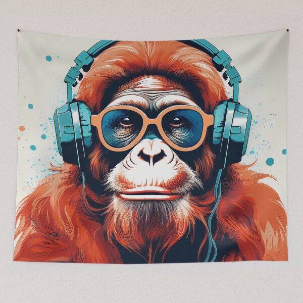 Item preview, Orangutan in Headphones.  designed and sold by Boxing Kangaroo Retail Company.