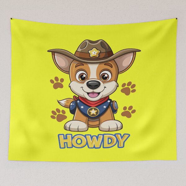 Item preview, Howdy Cowboy Dog Kids Cartoon Design designed and sold by Text2tee.