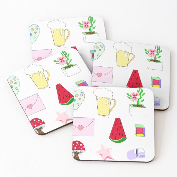 Item preview, Creating graphic art drawings featuring watermelons, drinks, playful shapes, and mushrooms designed and sold by Nature  Nblossom.