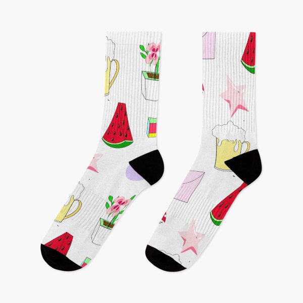 Item preview, Creating graphic art drawings featuring watermelons, drinks, playful shapes, and mushrooms designed and sold by Nature  Nblossom.