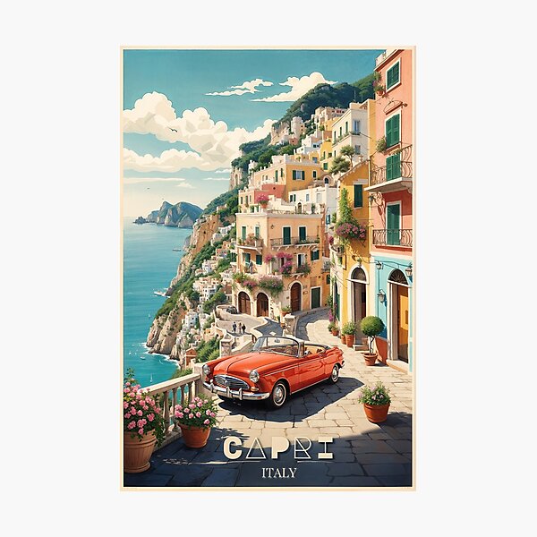 Item preview, Capri Splendor: Vintage Travel Poster designed and sold by Ceemko's Vintage Corner.