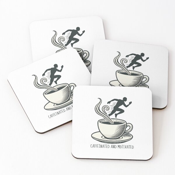 Item preview, Coffee Cup with a Runner - Caffeinated and Motivated designed and sold by MaateoDesign.