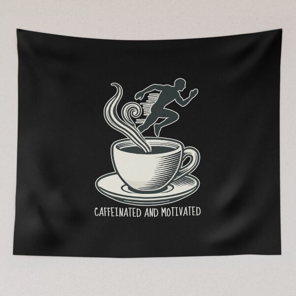 Item preview, Coffee Cup with a Runner - Caffeinated and Motivated designed and sold by MaateoDesign.