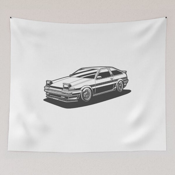 Item preview, "BORN TO BOOST" JDM Toyota AE86 Line Art Style designed and sold by TrilogyMerch.