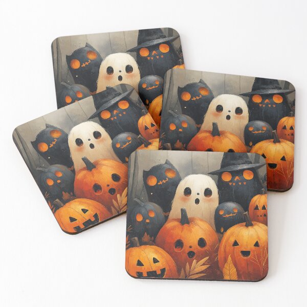 Item preview, Spooky Forest Gathering Halloween Critters and Pumpkins designed and sold by DiShepherd.