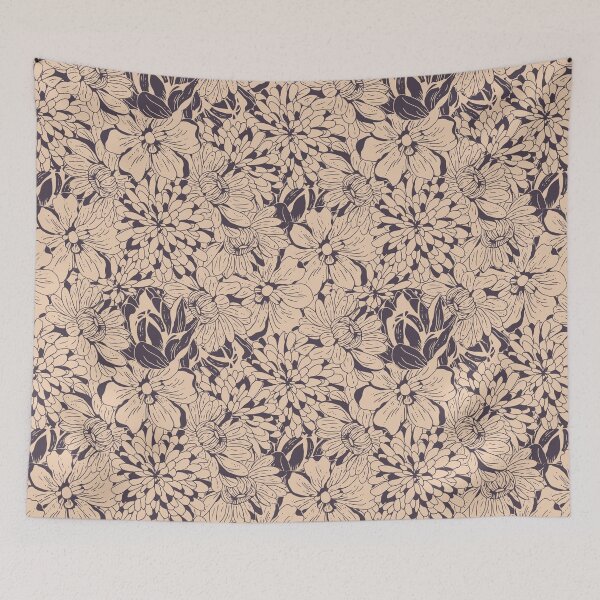 Item preview, Deep Peach Black Gothic Flowers with whimsical Accents designed and sold by Claudia S. Design.