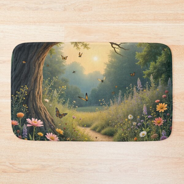 Item preview, A Butterfly Country Garden Floral Landscape  designed and sold by taiche.