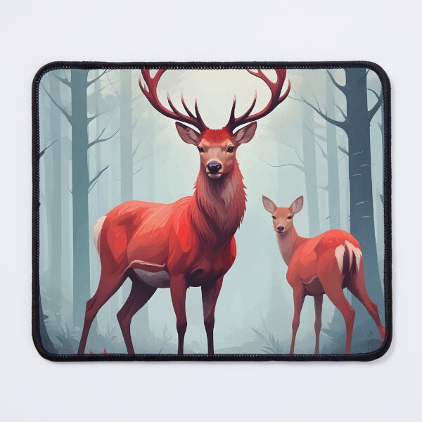 Item preview, Red Deer in a Foggy Forest designed and sold by WildlifeInc.