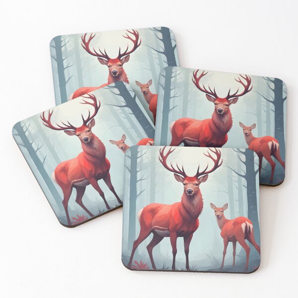 Item preview, Red Deer in a Foggy Forest designed and sold by WildlifeInc.