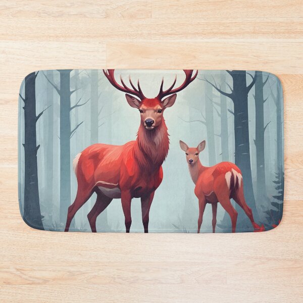 Item preview, Red Deer in a Foggy Forest designed and sold by WildlifeInc.