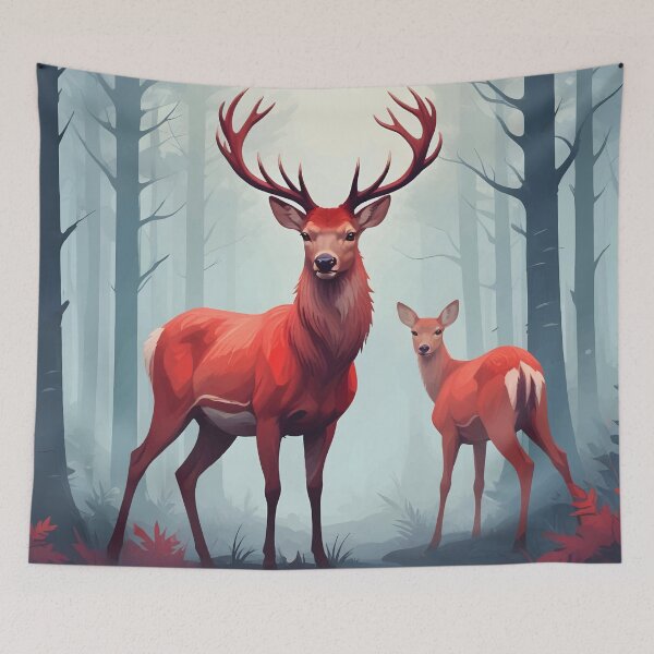 Item preview, Red Deer in a Foggy Forest designed and sold by WildlifeInc.