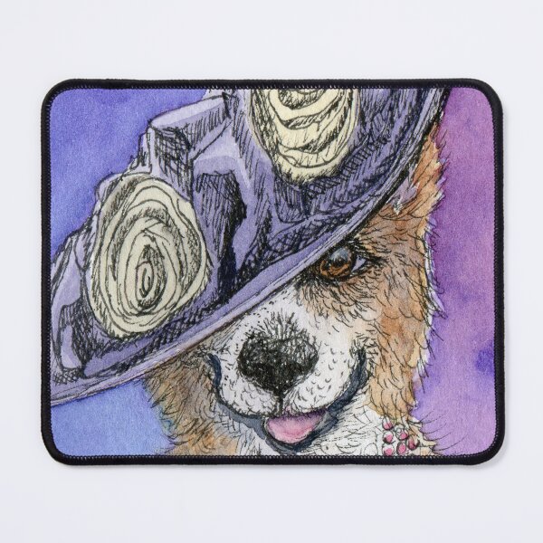 Item preview, My fair corgi - Welsh corgi dog wearing a floral hat designed and sold by SusanAlisonArt.