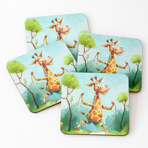 Item preview, Happy Giraffe Poster - Safari Decor | Colourful Animal Art | Quirky Animal Poster | Playroom Wall Art designed and sold by UpNorthArts.