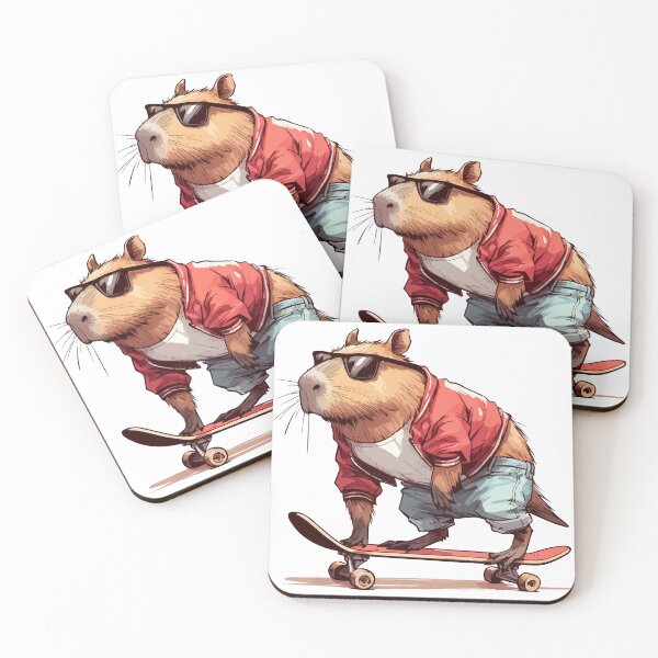 Item preview, Funny Capybara Skater Skateboarding designed and sold by TomFrontierArt.