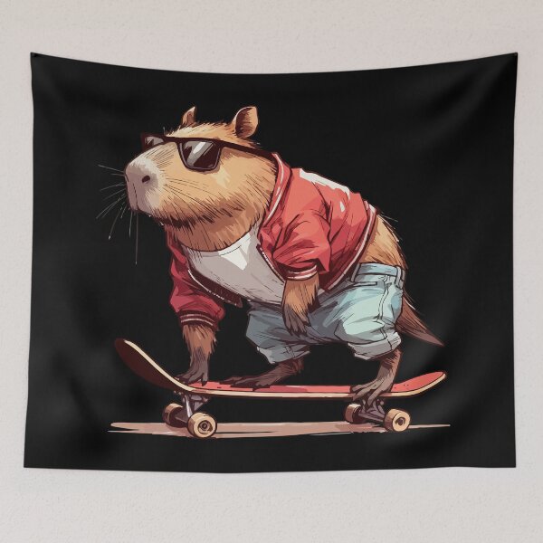 Item preview, Funny Capybara Skater Skateboarding designed and sold by TomFrontierArt.