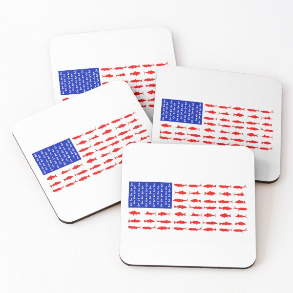 Item preview, Hook and Fish American Flag designed and sold by DopeTeezCompany.