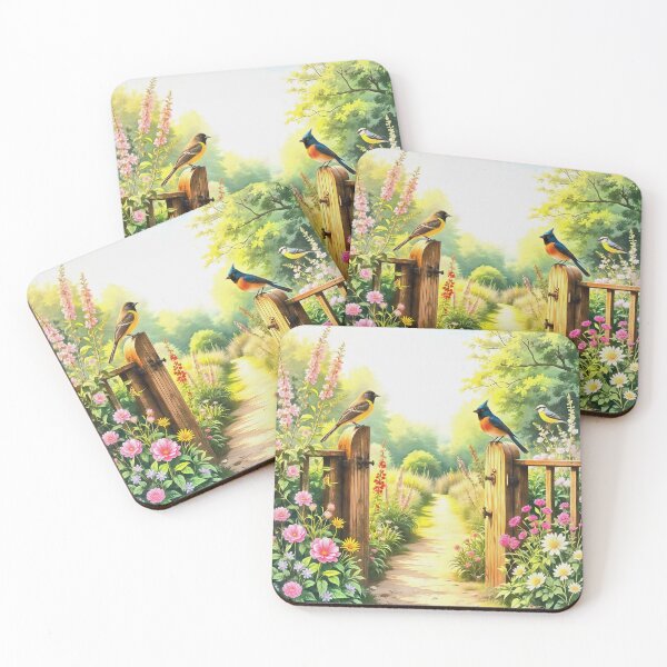 Item preview, A Wild Bird Country Garden Floral Landscape  designed and sold by taiche.