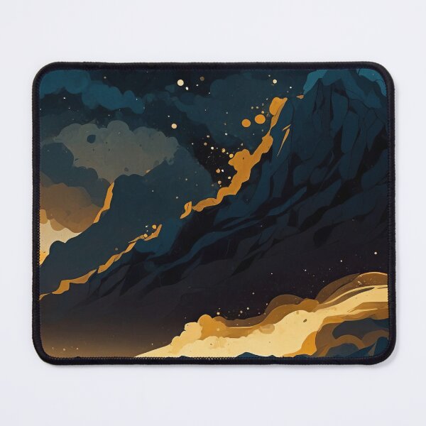 Item preview, Celestial Peaks Under Golden Twilight Sky designed and sold by ArtComixHaven.