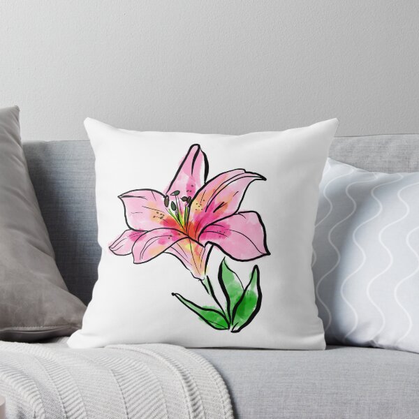Item preview, Stargazer lily sketch loose watercolor flower doodle designed and sold by KatieCrommett.