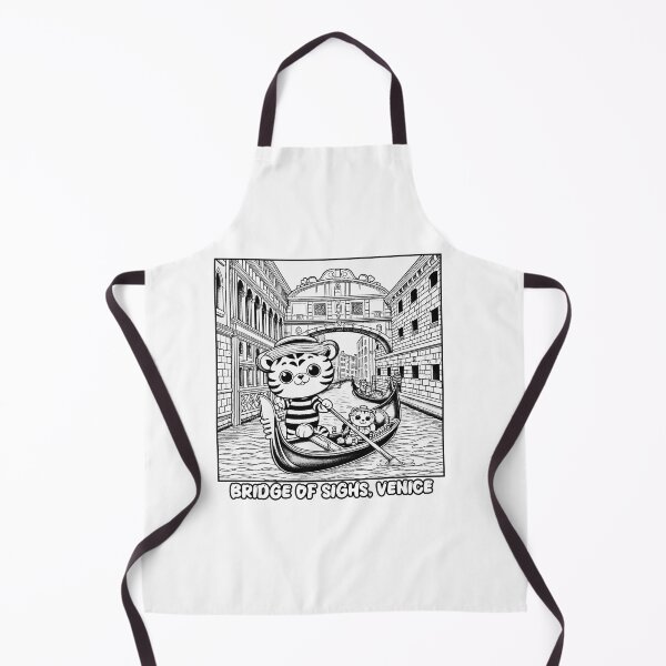 Item preview, Kawaii Tiger Gondoliers: Venice Bridge of Sighs Cartoon designed and sold by ExtraMessages.