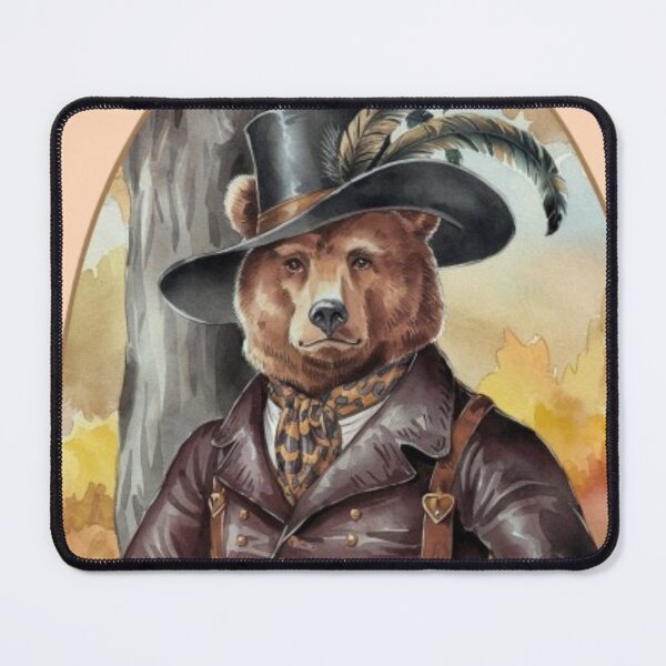 Item preview, A vintage-style watercolour portrait of a bear dressed as a Victorian gentleman designed and sold by 123ks.