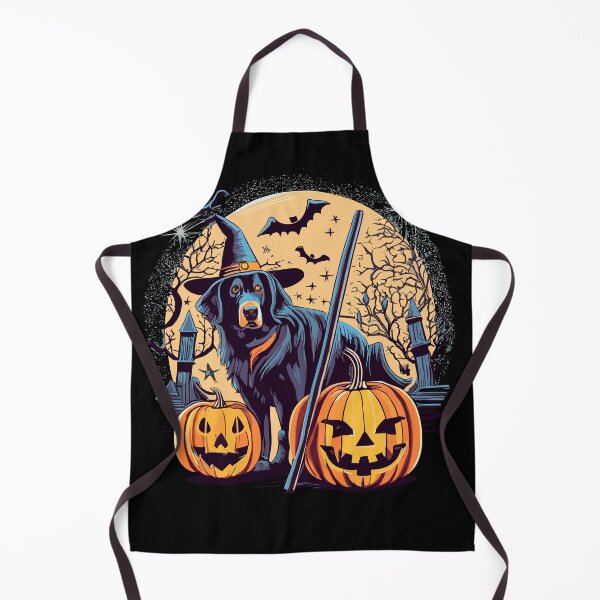 Item preview, Halloween Golden Retriever Witch Pumpkins Starry Night designed and sold by AsTrooArts.