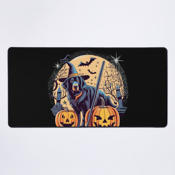 Item preview, Halloween Golden Retriever Witch Pumpkins Starry Night designed and sold by AsTrooArts.