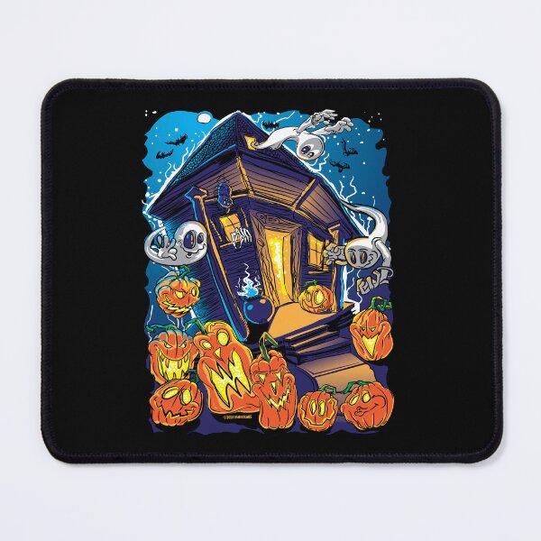 Item preview, Spooky Season Haunted House with Jack-O-Lanterns, Ghosts and Bats designed and sold by eShirtLabs.