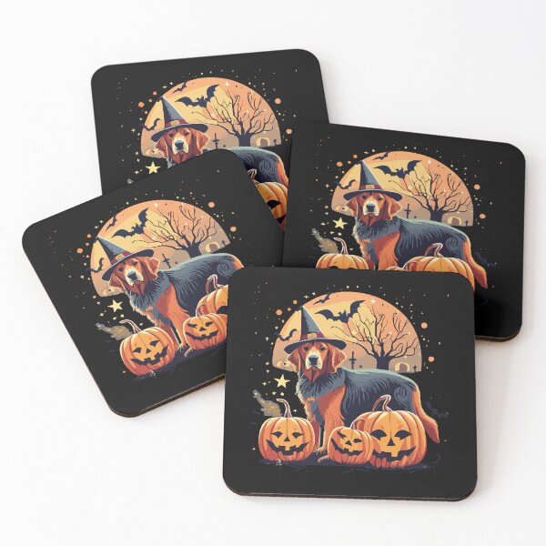 Item preview, Halloween Dog Golden Retriever Witch Pumpkins Starry Night Lovers designed and sold by AsTrooArts.