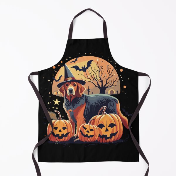 Item preview, Halloween Dog Golden Retriever Witch Pumpkins Starry Night Lovers designed and sold by AsTrooArts.
