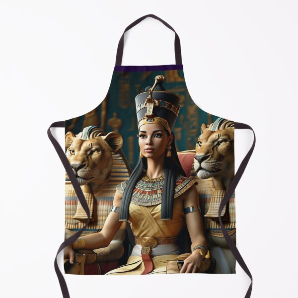 Vista previa del artículo con la obra «La reina Nefertiti la faraona más bella del antiguo Egipto con dos leones 221», diseñado y vendido por AnadAA.