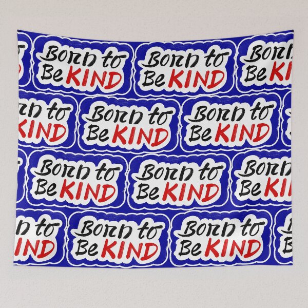 Item preview, Born To Be Kind Hand Written Row Unfinished Text Expression in Three Basic Fountain Pen Ink Colors with White Casing designed and sold by Wiggly Lines.