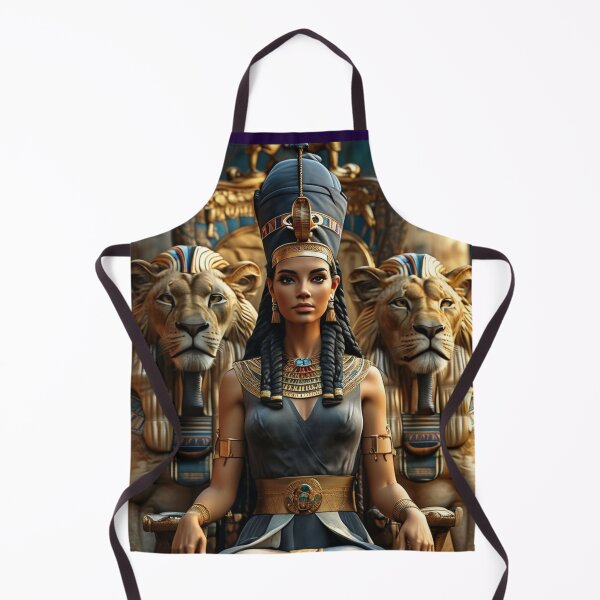 Vista previa del artículo con la obra «La reina Nefertiti la faraona más bella del antiguo Egipto con dos leones 223», diseñado y vendido por AnadAA.